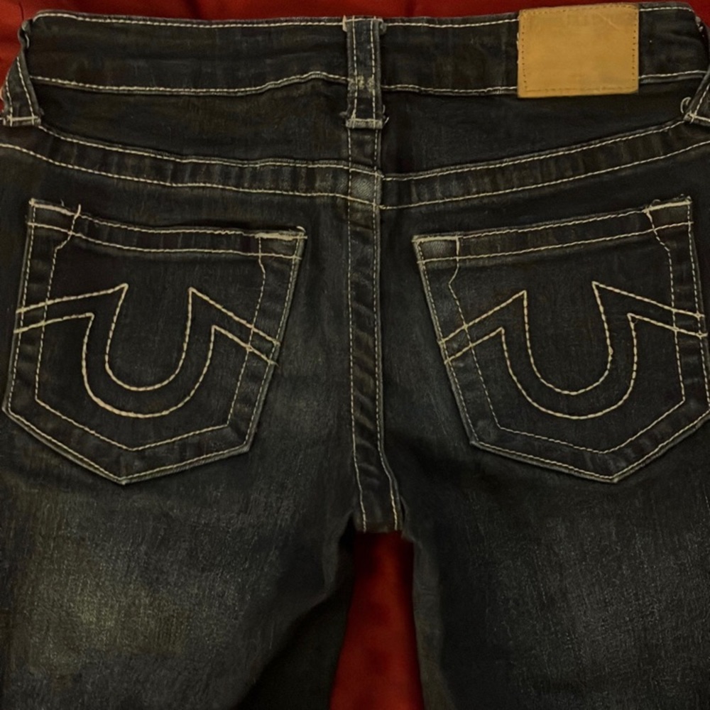 Girls True Religion dark denim stretchy skinny Jeans-size 8